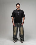 Oversized boxy fit Raze BLACK t-shirt