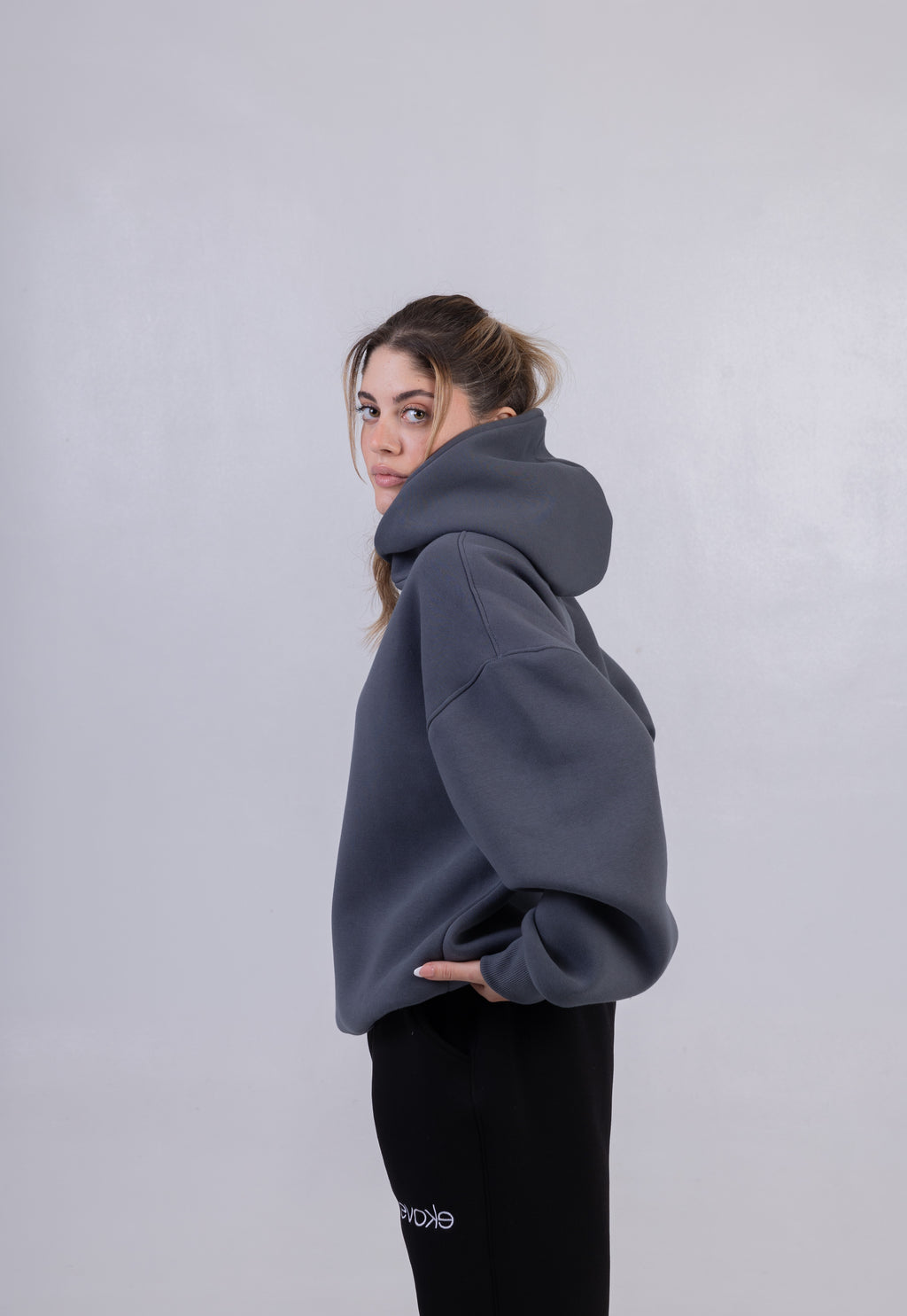 REVOKE Washed Grey Hoodie