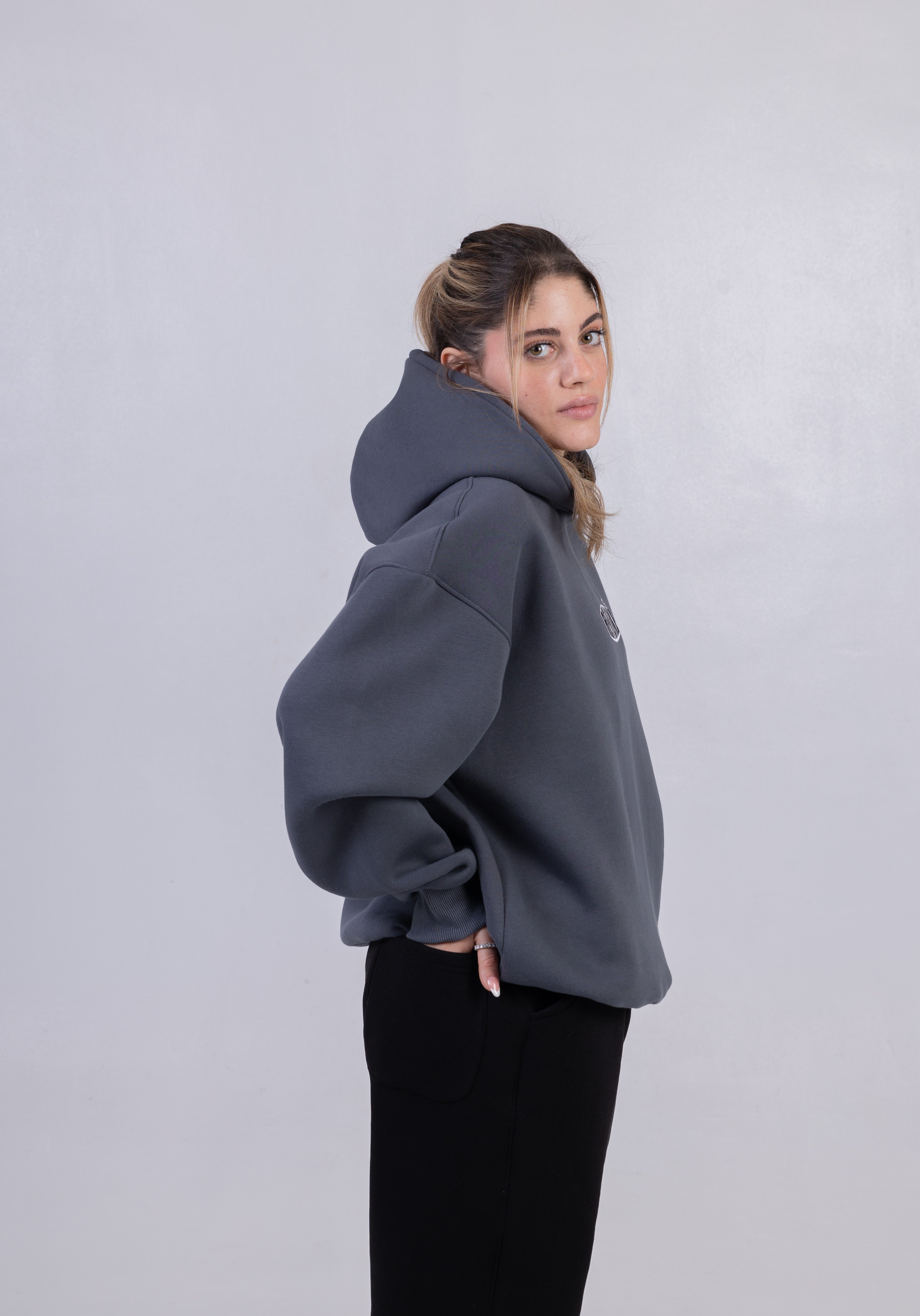 REVOKE Washed Grey Hoodie