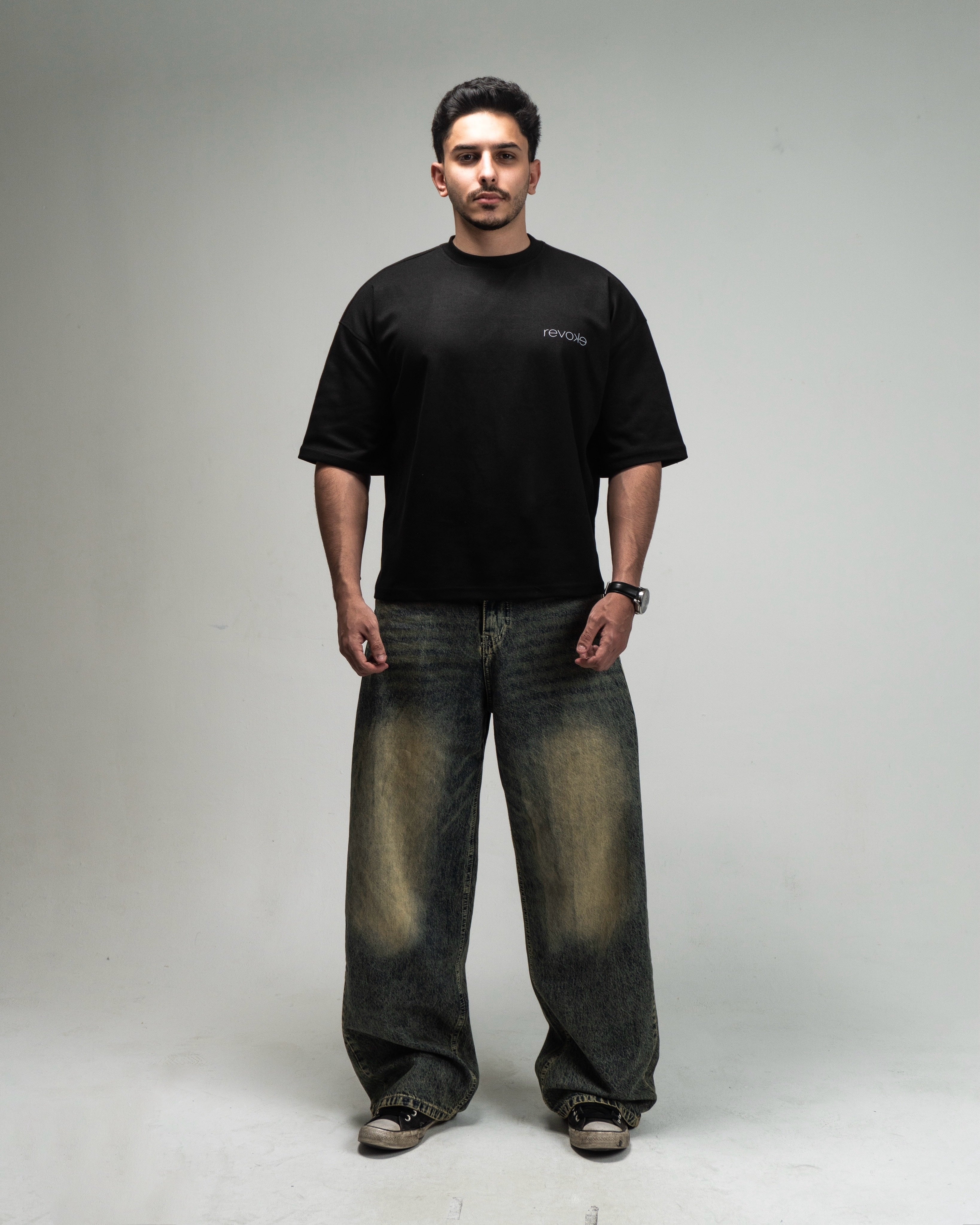 Oversized boxy fit basic BLACK t-shirt