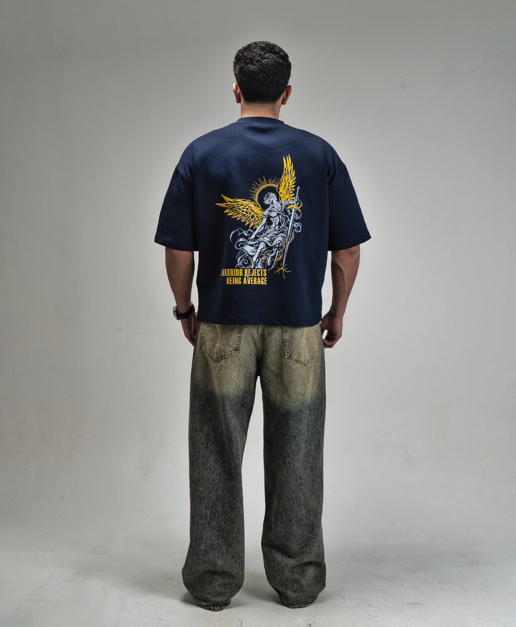 Oversized boxy fit Apex NAVY t-shirt