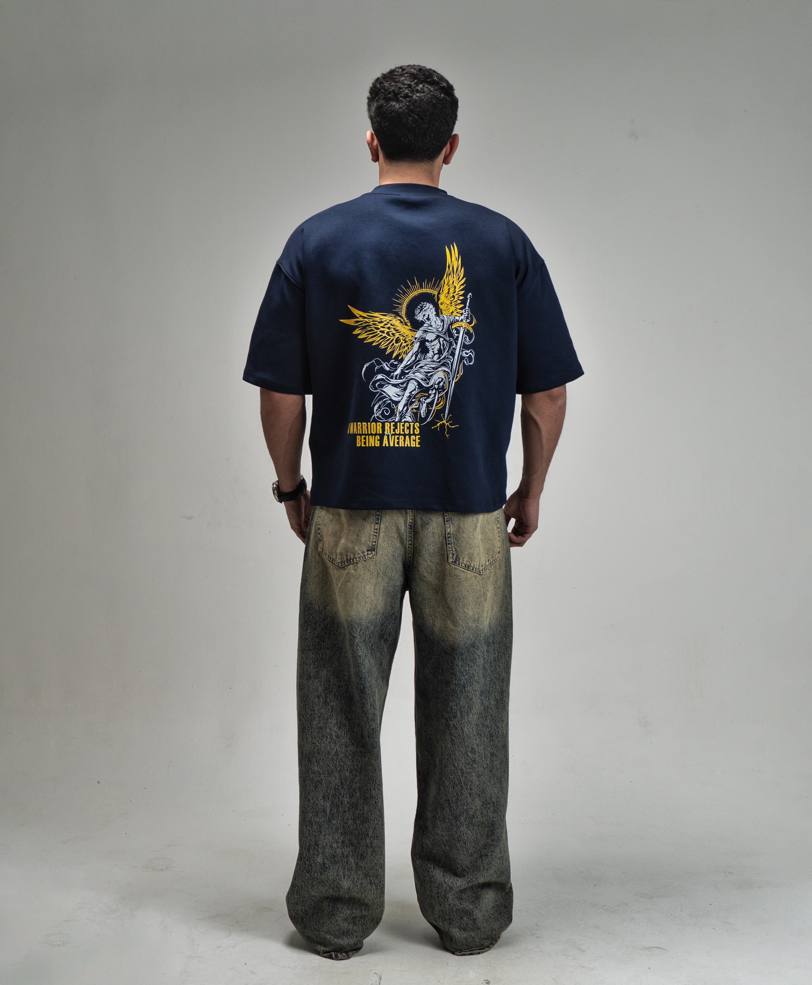 Oversized boxy fit Apex NAVY t-shirt