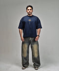 Oversized boxy fit Apex NAVY t-shirt