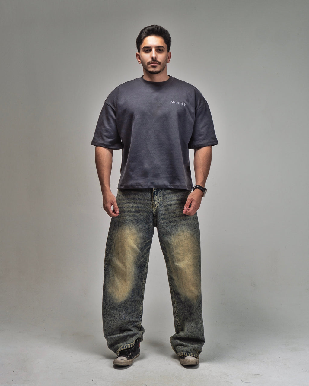 Oversized boxy fit basic GREY t-shirt