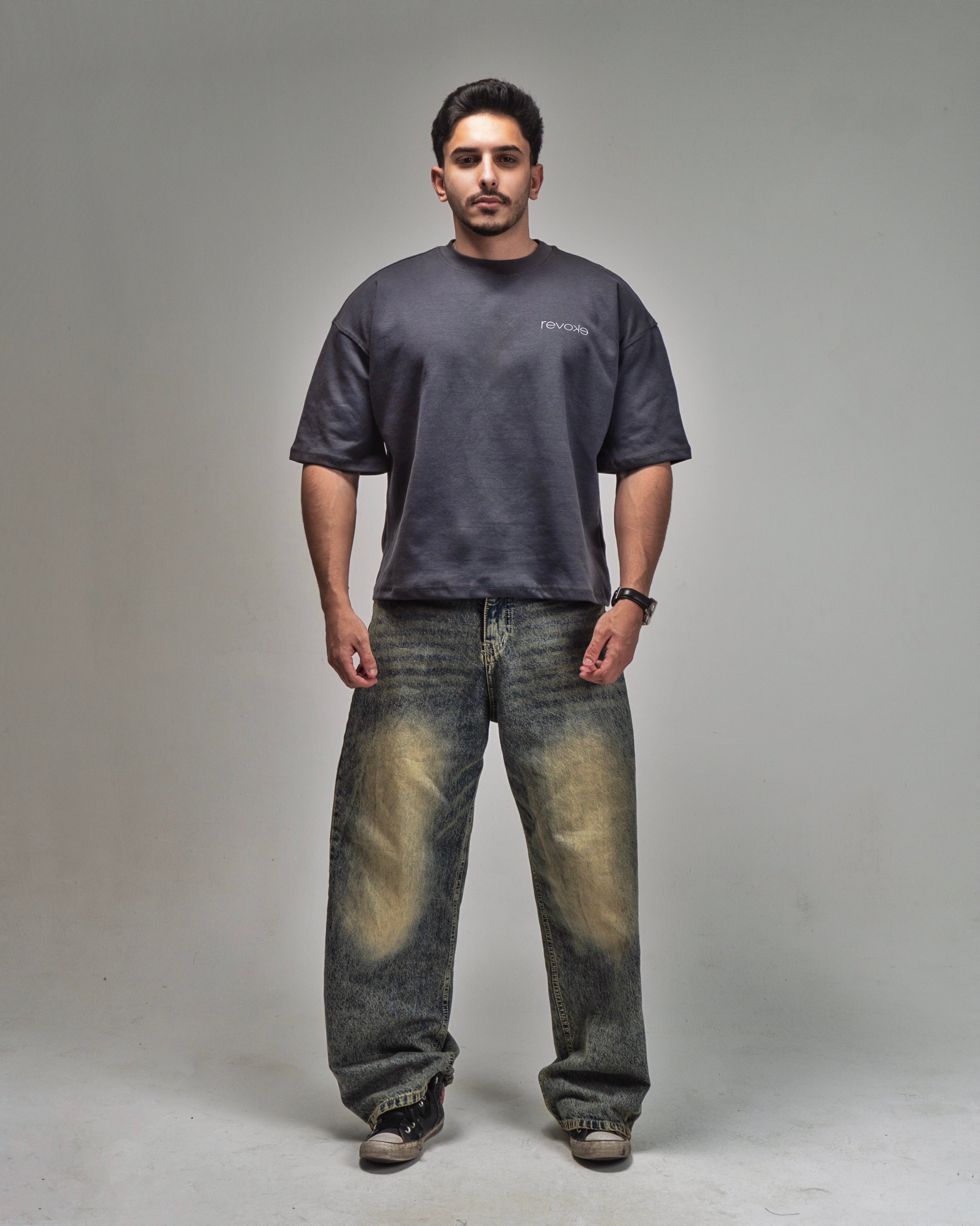 Oversized boxy fit basic GREY t-shirt