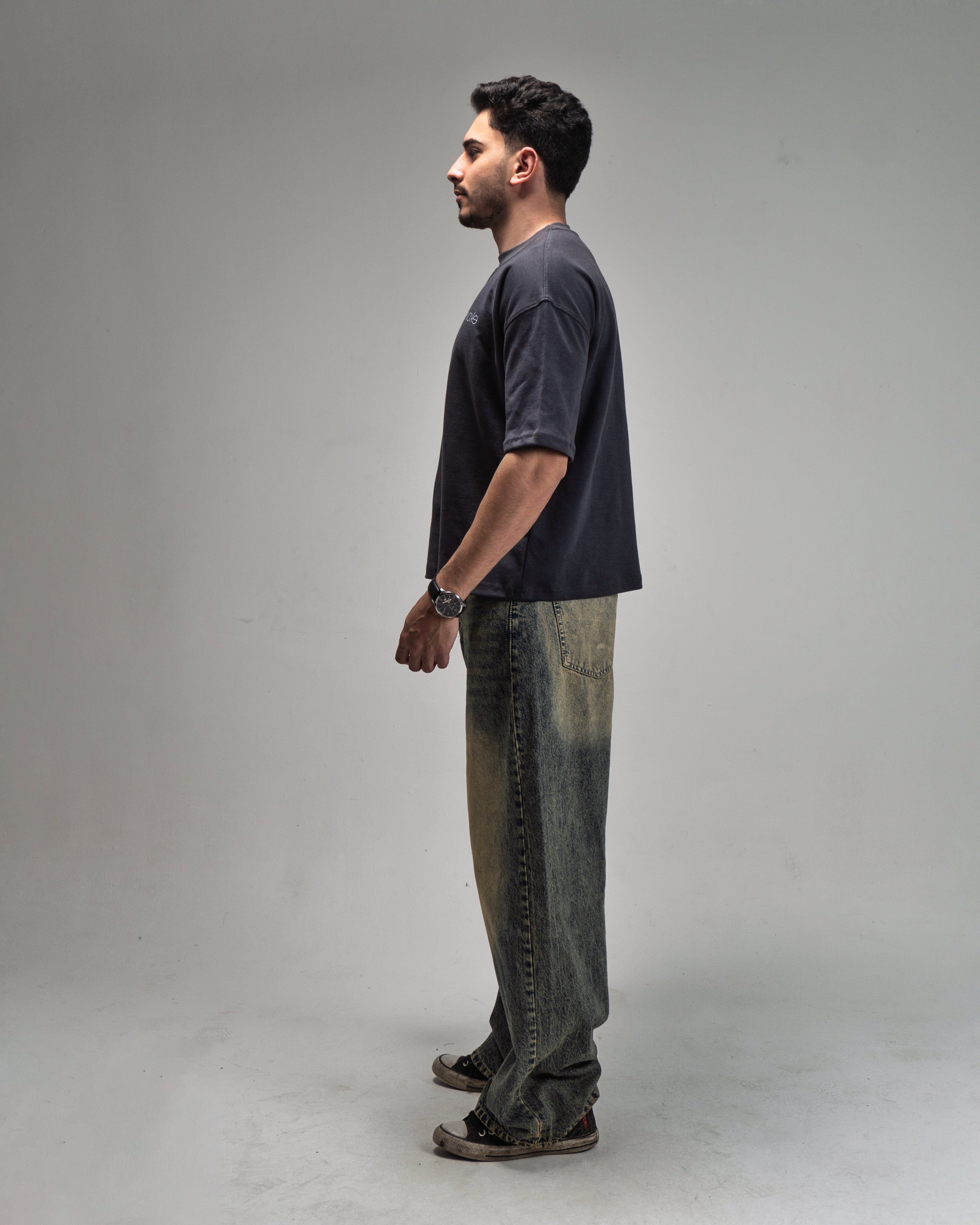 Oversized boxy fit basic GREY t-shirt