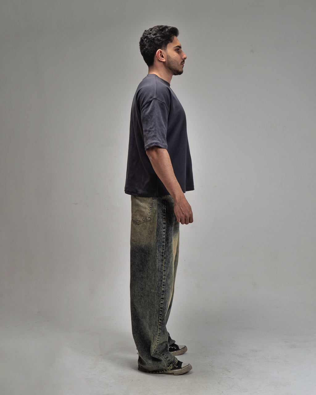 Oversized boxy fit basic GREY t-shirt